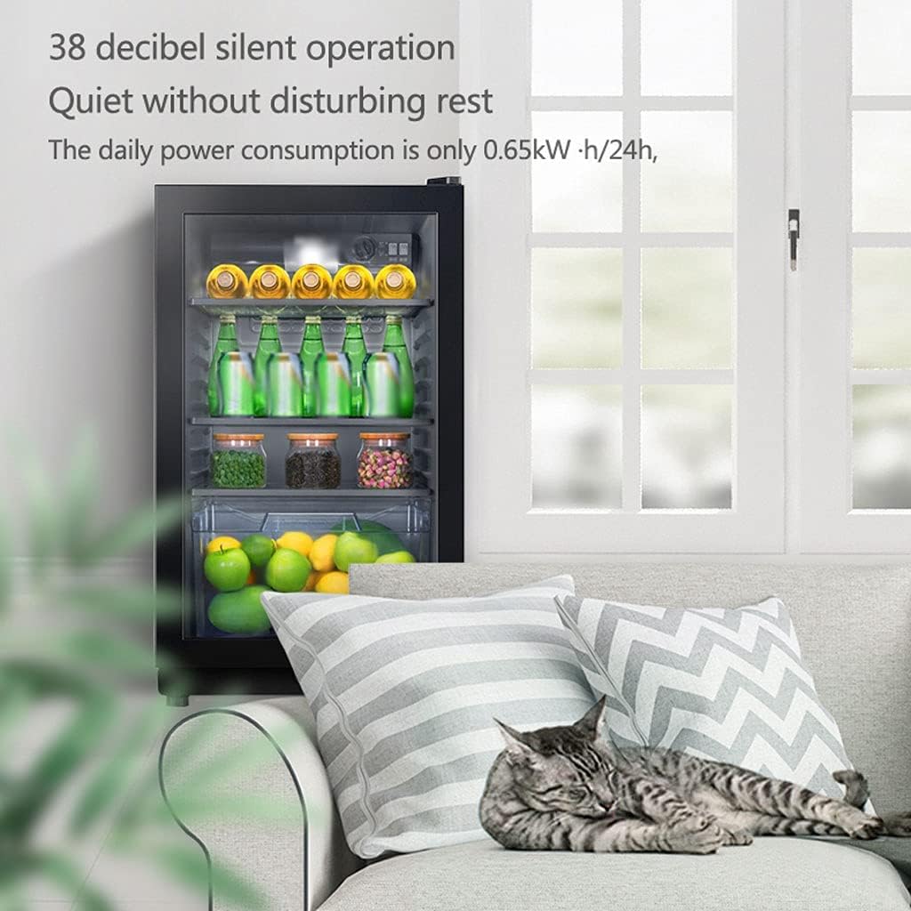 Freestanding Mechanically Controlled Ice Bar/Wine Cabinet,100L Dual Zone Wine Cooler, 0°C~15°C Seven-Level Temperature Adjustment Wine and Beverage Refrigerator,Black