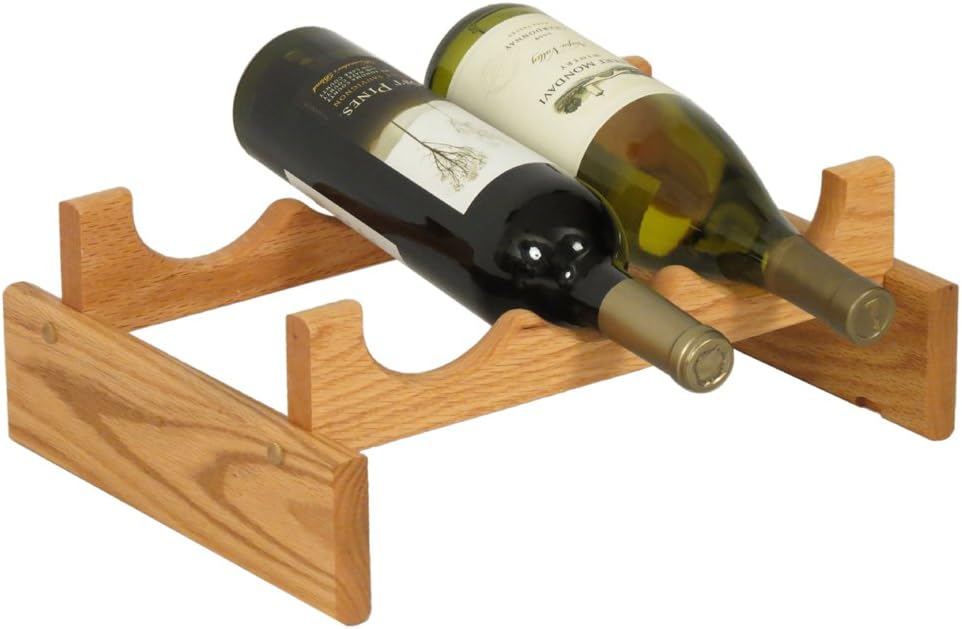 Wooden Mallet 3 Bottle Dakota Wine Rack, Light Oak BigaMart