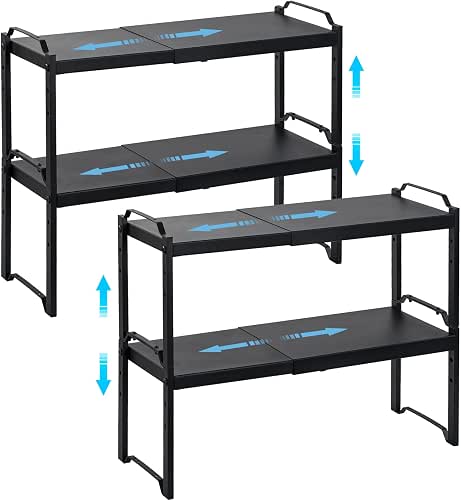4 Pack Kitchen Cabinet Shelves Organizers, Kitchen Counter Storage Shelf