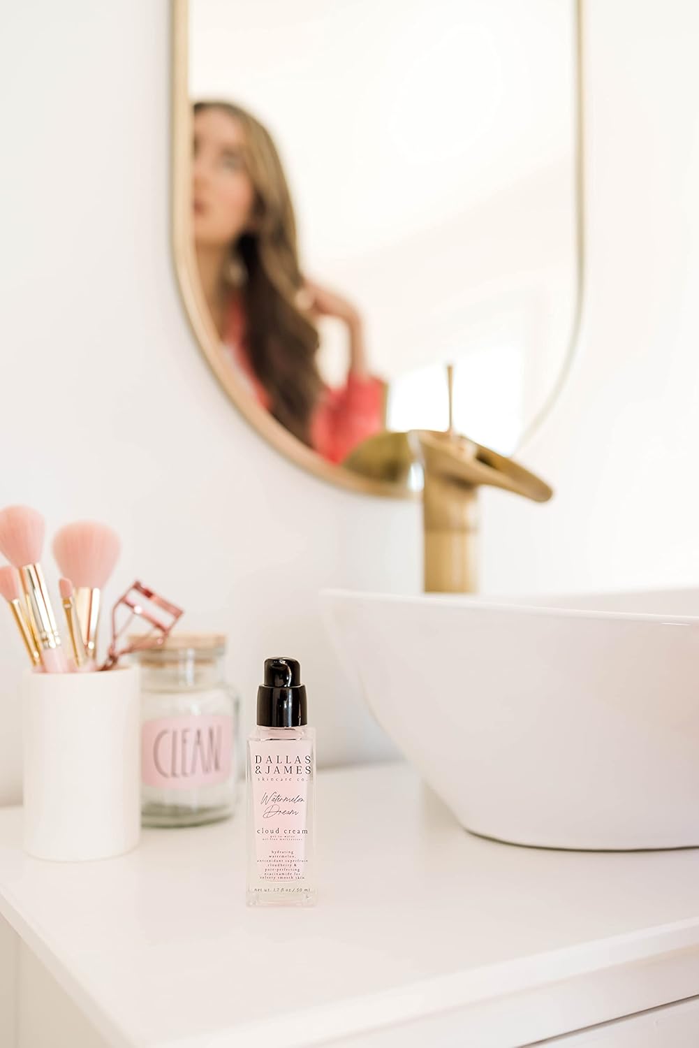 Dallas & James Skincare Co. Watermelon Dream Cloud Cream Moisturizer with Cloudberry: Oil-Free, Gel-to-Water Moisturizer with Niacinamide for Glowing Skin