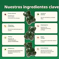 Vista 2 de Gruns - Gomitas multivitamínicas Super Greens para adultos, superalimento de vitaminas con espirulina, clorella, fibra prebiótica para la salud