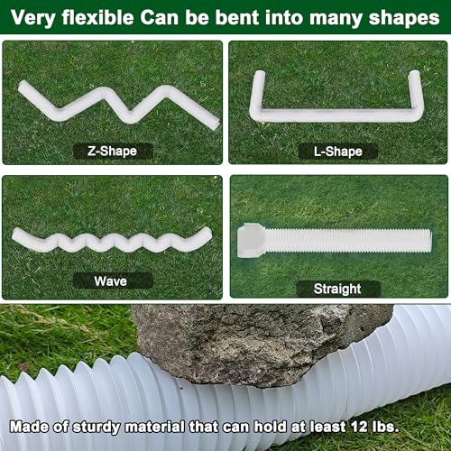 Binazon 1 Pack White-Rain Gutter Downspout Extensions, Downspout Extender for Rainwater Drainage Flexible, Down Spout Drain Extension Pipe, Extendable from 21 to 62 Inches (Fit 4\" x 3\" downspouts)