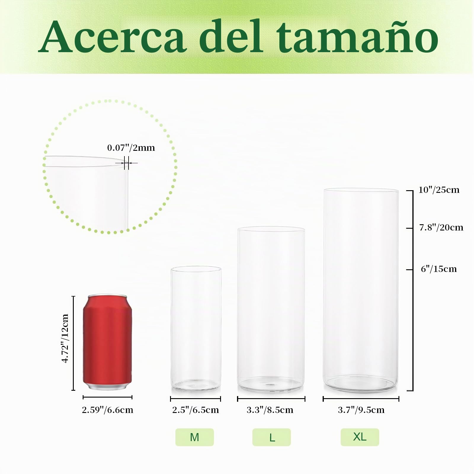 Hewory Jarrones cilíndricos de Vidrio para decoración de Mesa, Juego de 6 jarrones Transparentes para Eventos de Boda centros, portavelas de huracán para Velas flotantes, para Sala de Estar del hogar