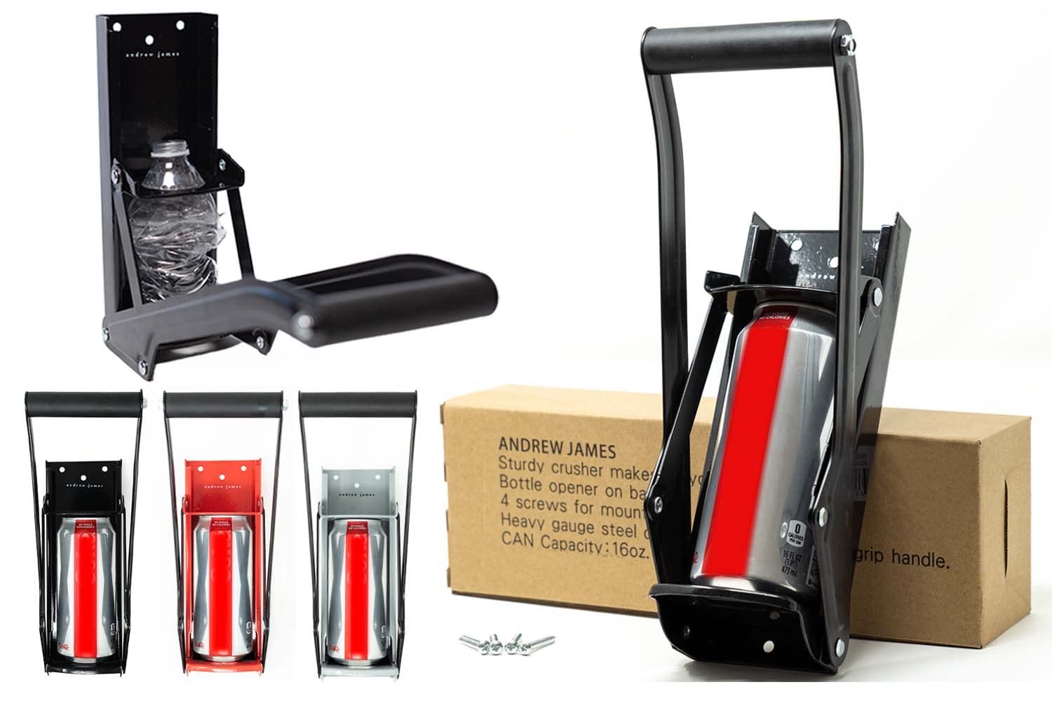 Heavy Duty Can Crusher Designed to Recycle and Crush 12/16 oz Cans