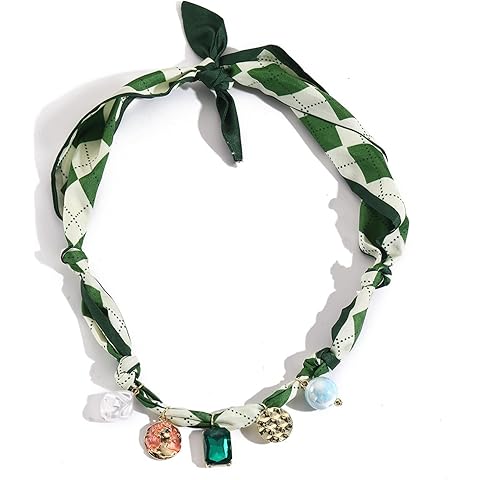 Bandana Charm Necklace for Women Scarf Necklaces With Charms Pendant Choker Necklac...