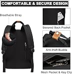 VASCHY Sac à dos pour ordinateur portable pour hommes femmes,15.6inch imperméable School Bookbag Voyage occasionnel Daypack Work Rucksack for Business Teacher College Adolescents Filles Garçons Noir