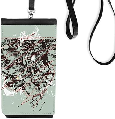 Design Pattern Graffiti Street Phone Wallet Purse Hanging Mobile Pouch Black Pocket