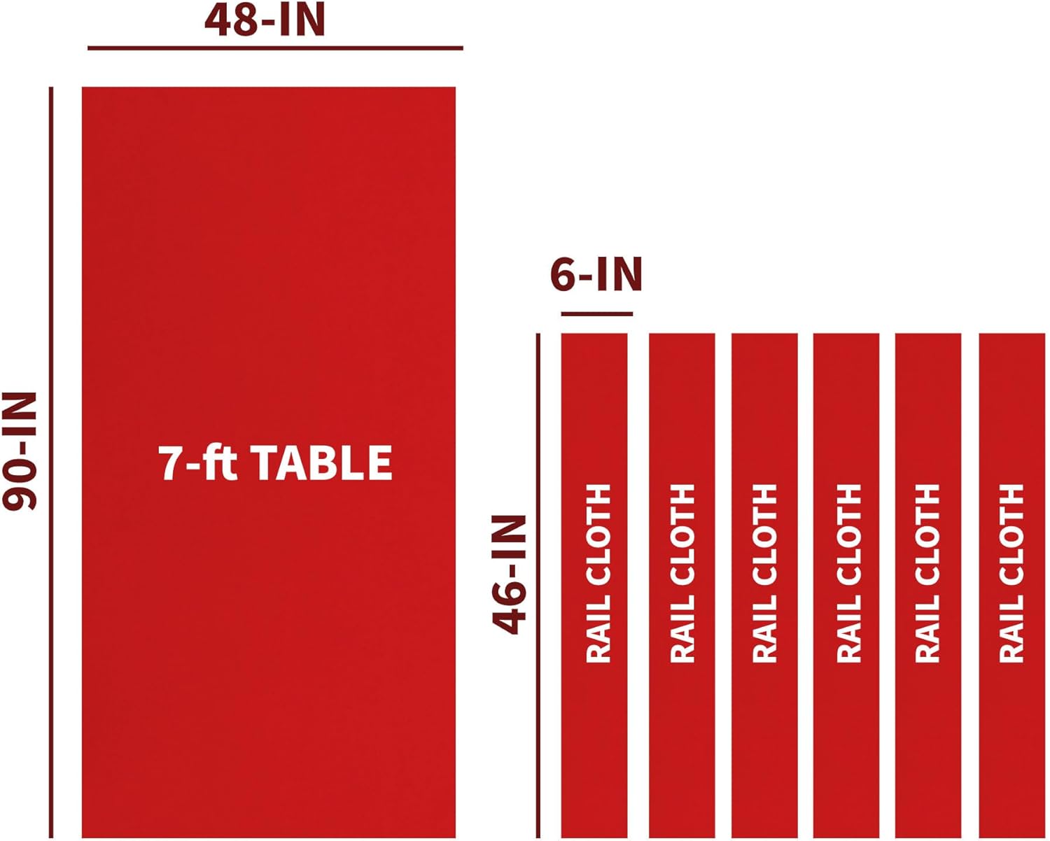 Championship Saturn II Billiards Cloth Pool Table Felt , Red, 7-Feet