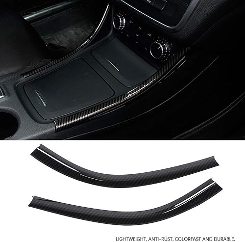 Miniatura 4 de KIMISS Tiras de decoración de consola, 2 piezas de tiras decorativas laterales de consola central de automóvil, para A W176 CLA C117 GLA X156
