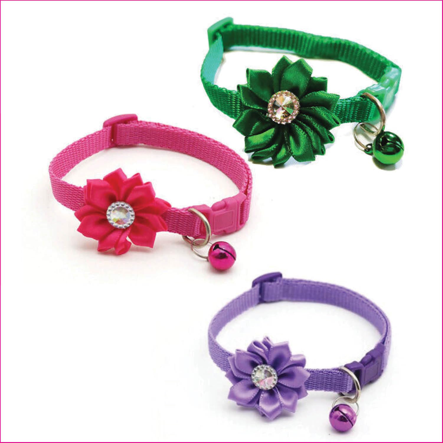 Litvibes Cat & Puppy Collars Set of 3 with Bell & Flower Design,Kitten & Small Dogs Soft Nylon Adjustable Collar,Safe,Solid & Protective Breakaway,Cute Kitty Neckband -(Dark Green,Dark Pink,Purple) (B0D6NBPBHD) Amazon Price History, Amazon Price Tracker