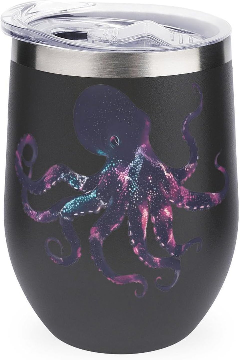 Octopus Galaxy Texture Insulated Drinking Cup Stainless Steel Coffee Mug Wine Tumbler with Lid 12OZ