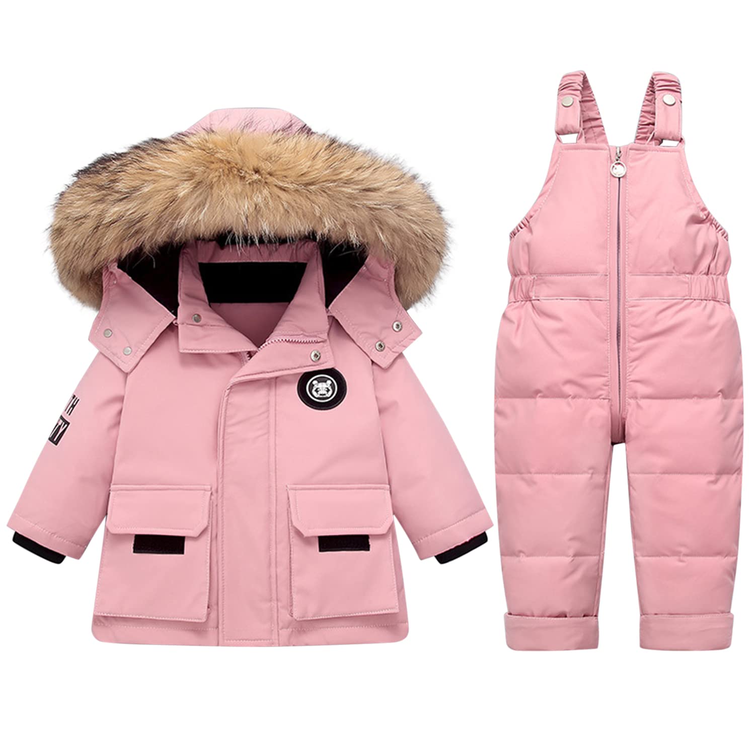 Traje de nieve para niños y niñas, abrigo con capucha + pantalones de nieve, conjunto de ropa de 2 piezas