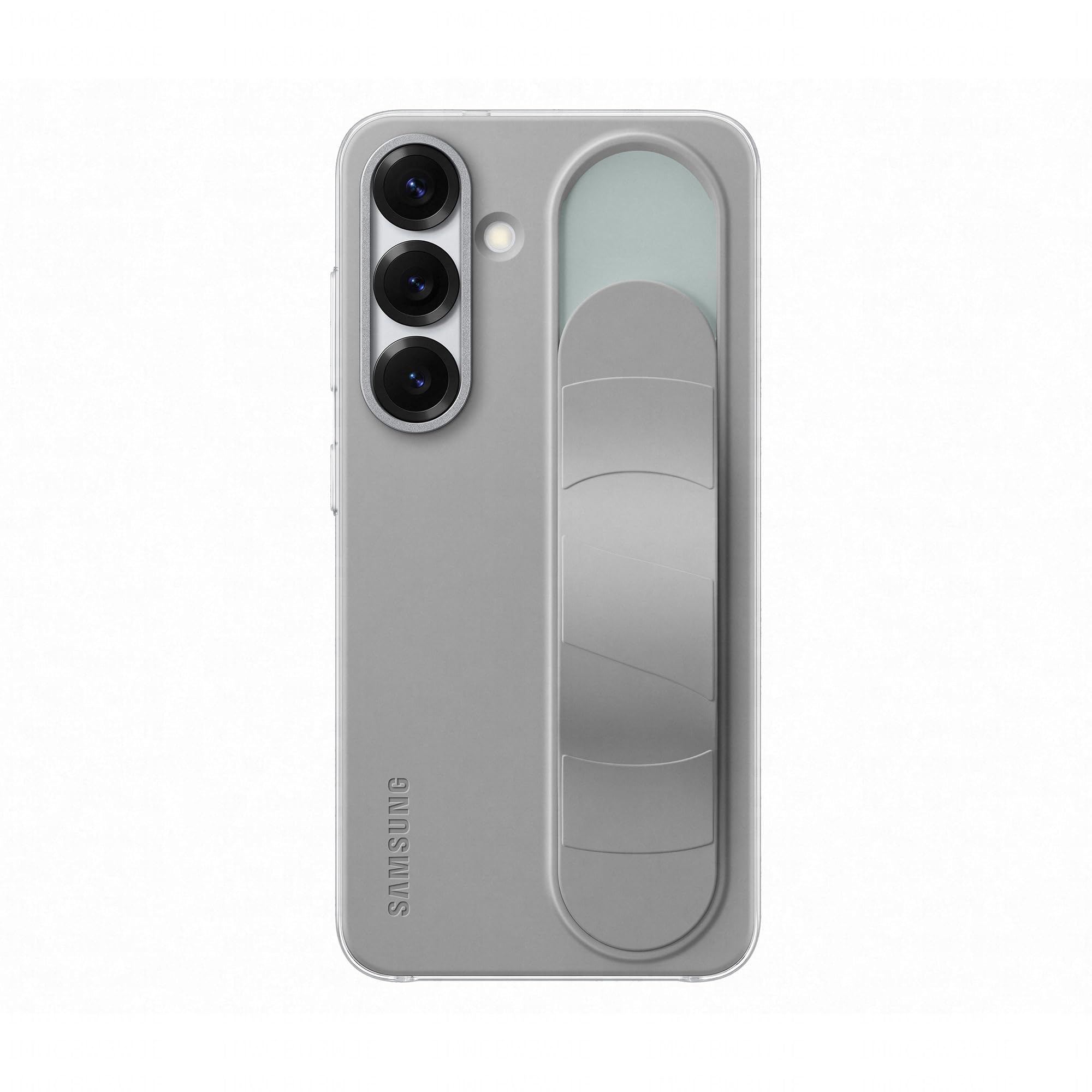 SAMSUNG Standing Grip Case cover con cinturino e funzione cavalletto per Galaxy S25, Gray