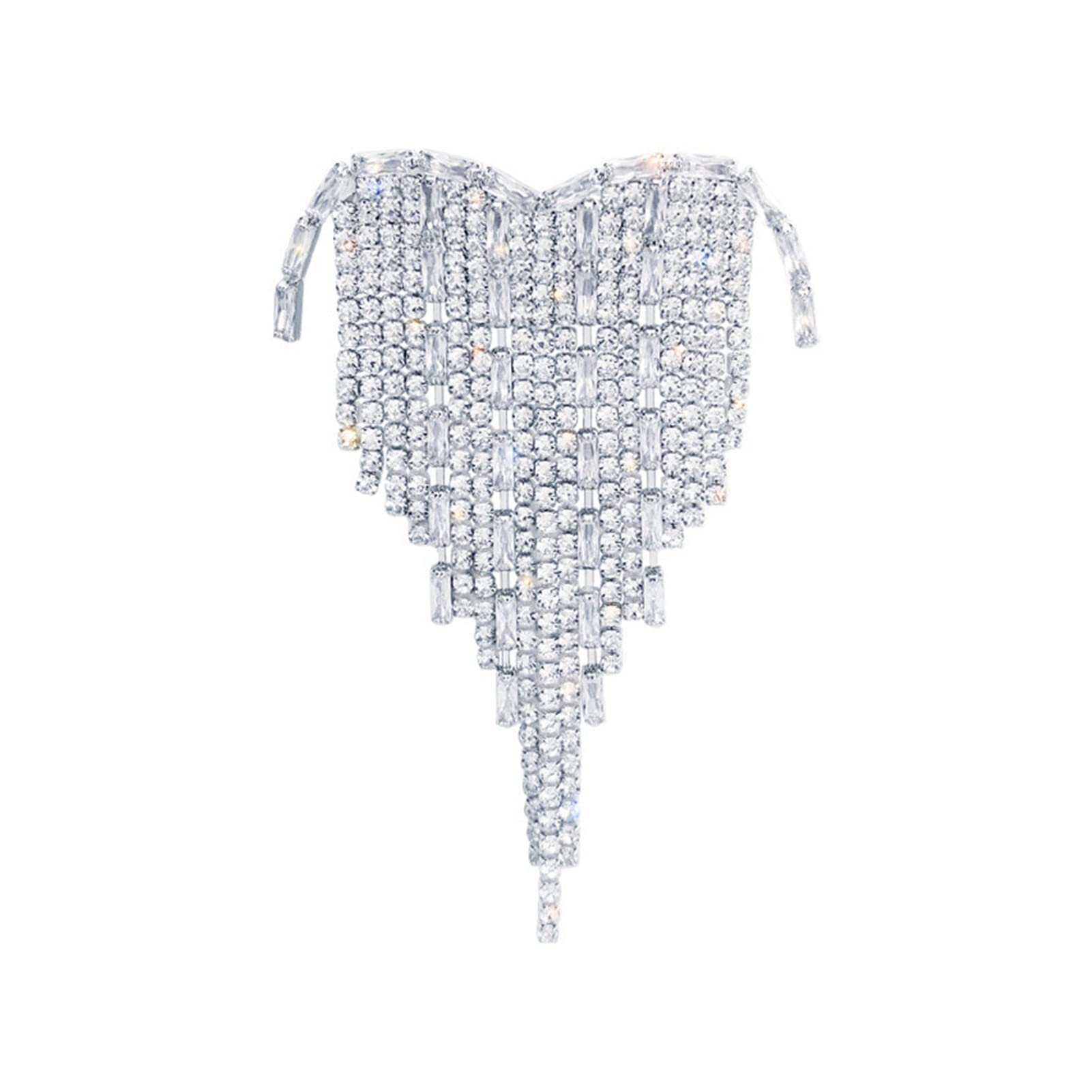 Broche Completo de Diamantes de imitación para Mujer, broches de borlas de corazón a la Moda, alfileres para Cuello de Solapa, Broche de Mujer, Regalos de joyería