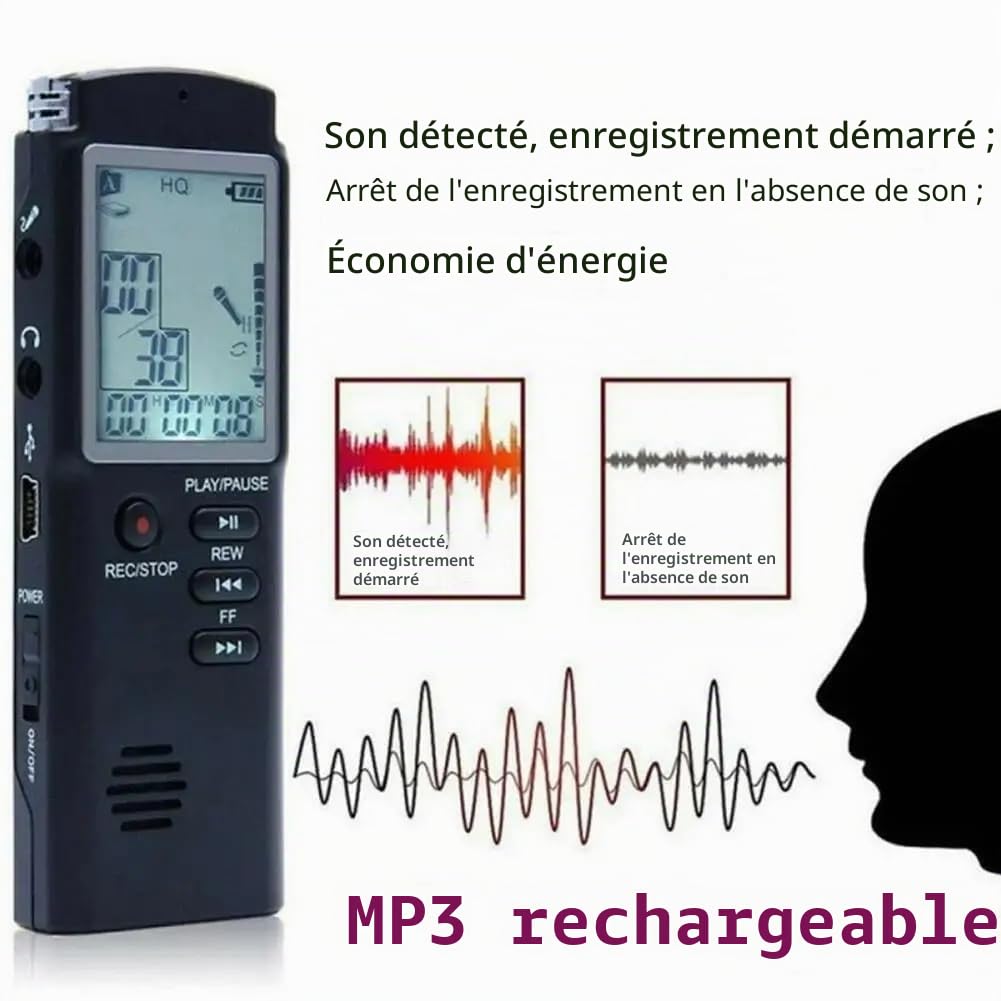 Ghost Hunting EVP Enregistreur Audio vocal Numérique 8 Go Équipement paranormal Spirit Boîte rechargeable Enregistreur portable Réduction du bruit