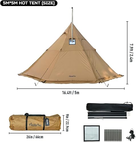Miniatura 2 de Firestone - Tienda de campaña con estufa para 4 a 8 personas, para senderismo, caza, bushcraft (sin tienda interior)