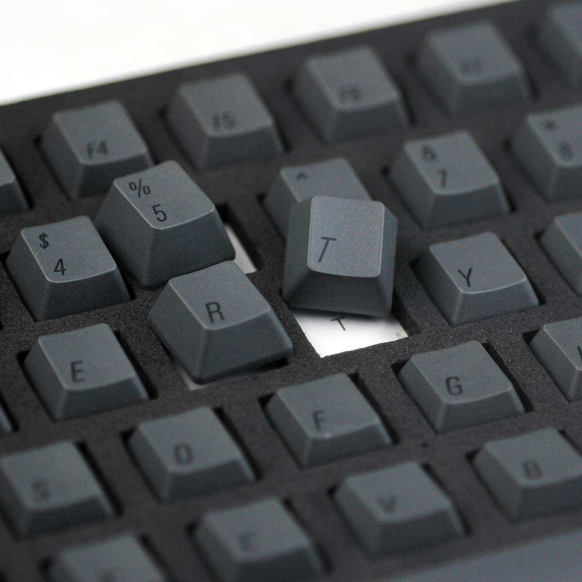 Qisan PBT Keycaps 108 clés Cherry Profil Keycap Lot Dye-subbed pour 61/87/104/108 MX commutateurs clavier de jeu mécanique (Gris foncé)