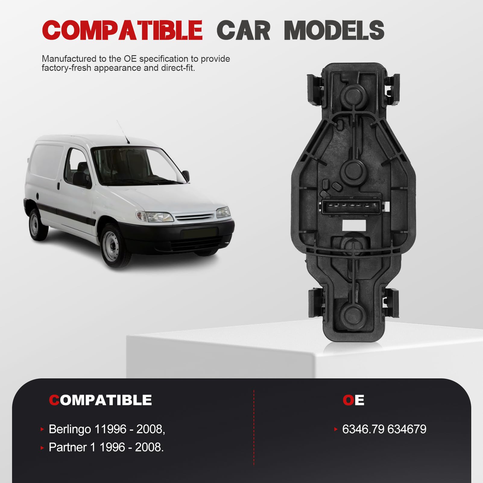 KASturbo Portalampada per fanali posteriori per Partner 1996-2015, Berlingo 1996-2011, sostituisce 634679 6346.79, confezione da 2 pezzi
