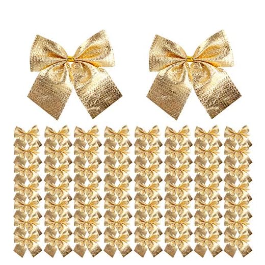 120 Pezzi Fiocchi di Natale, Bowknot Archi Decorazione Ornamenti per Alberi di Natale per Confezioni Regalo