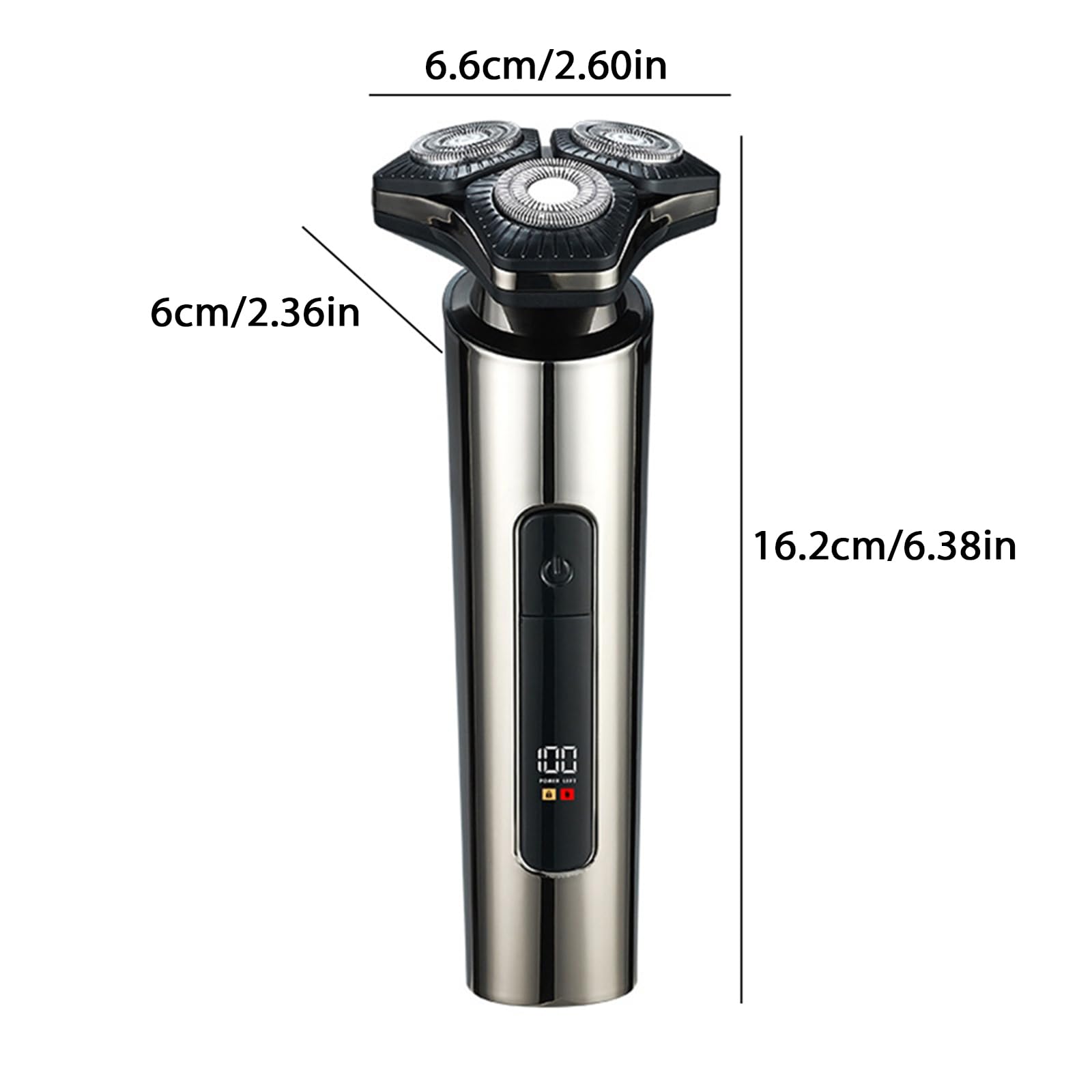 Rasoio elettrico ricaricabile tramite USB con 3 testine IPX7