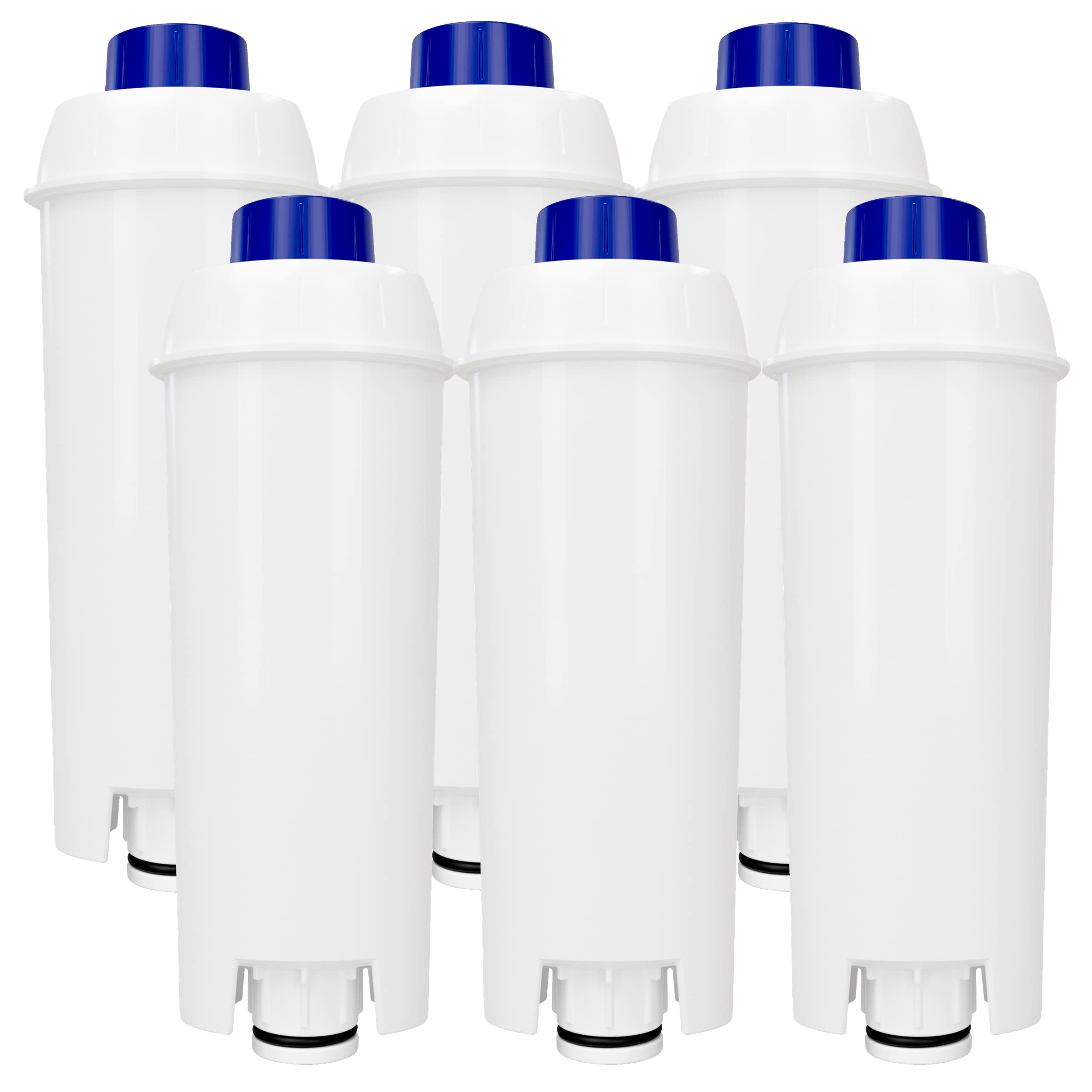 Aquafloow Purificador de Agua Compatible con Cafetera DeLonghi® DLSC002 Magnifica® S, Eletta®, Dinamica®, PrimaDonna® y Serie ECAM – Cartucho Filtrante para Máquina de Café y Espresso (6x)