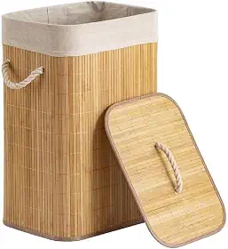Cesto De Roupas De Bambu 70 Litros Yikasa