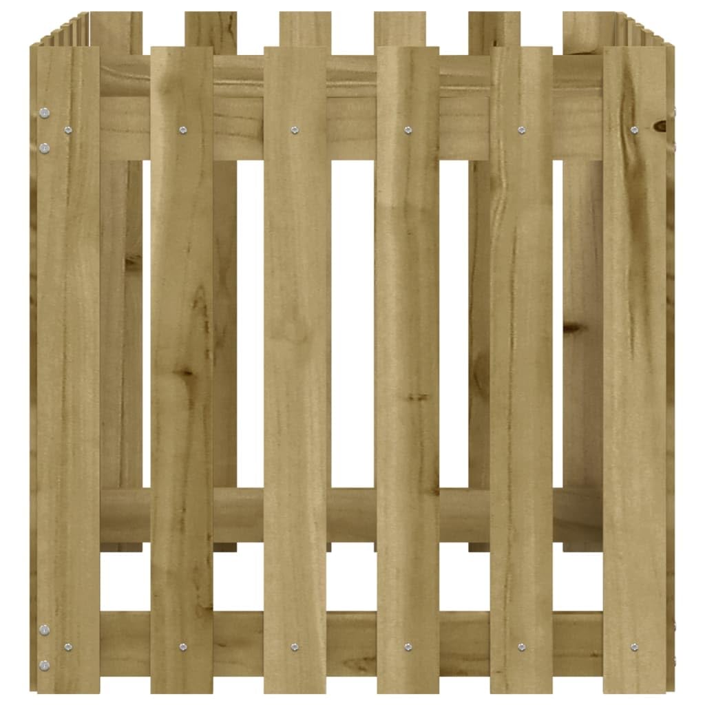 Fioriera design a doghe in legno di pino impregnato in autoclave, 60 x 60 x 60 cm, vaso da fiori resistente alle intemperie, per giardino, balcone e terrazza