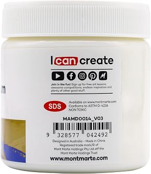 Mont Marte Premium Gel Medium Gloss 8.5oz (250ml), Suitable for Acrylic Paints