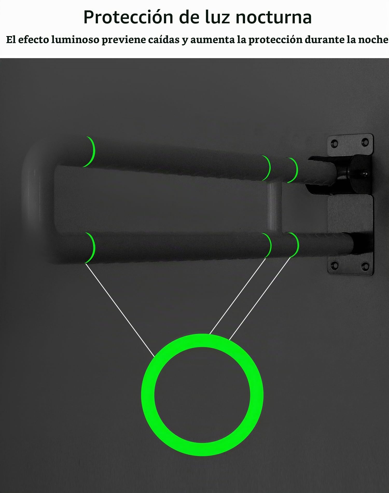 QWORK® asidero baño, plegable, 60 cm, acero inoxidable, capacidad de carga 200 kg