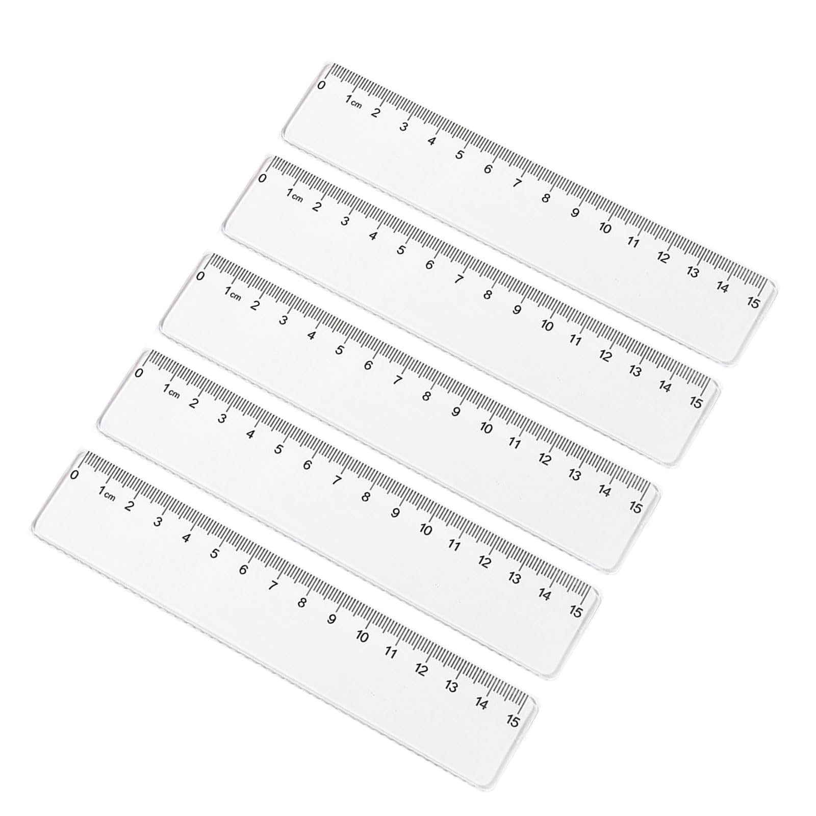 Kalttoy 5 Pcs 15cm 20cm Ruler Straight Ruler Primary School Set Clear School Supplies for Students