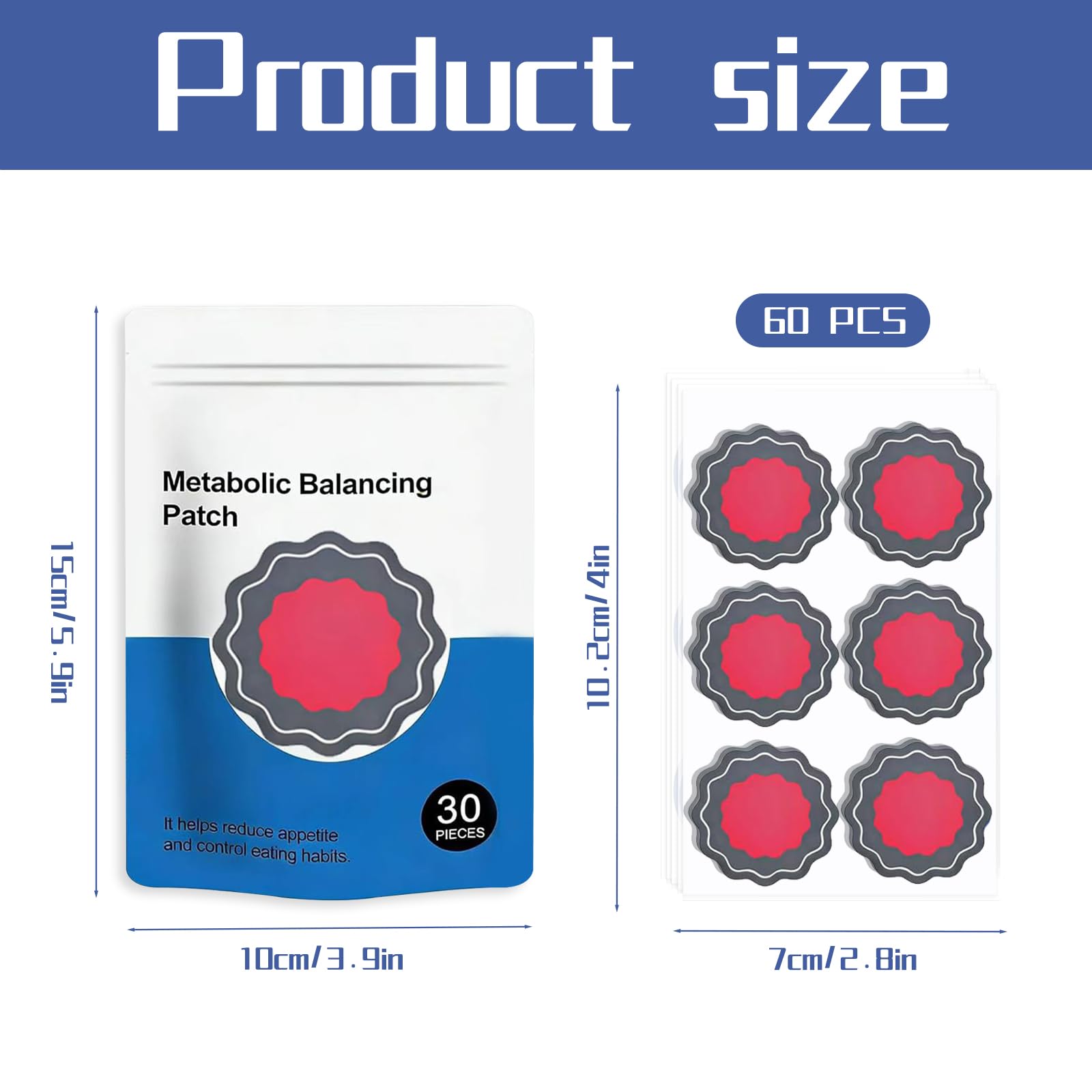 60 Pezzi Cerotti Dimagranti, Patch Metabolici Naturali, Metabalance Patch, Cerotti per l'ombelico, Ingredienti Naturali, Bruciano Rapidamente i Grassi, Stimolano il Metabolismo, per Uomini e Donne - 2