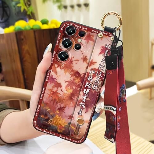 Phone Case Compatible with Oukitel C61/C61 Pro, Silicone Durable Anti-knock Waterproof Shockproof Elderly lady Kickstand Lanyard