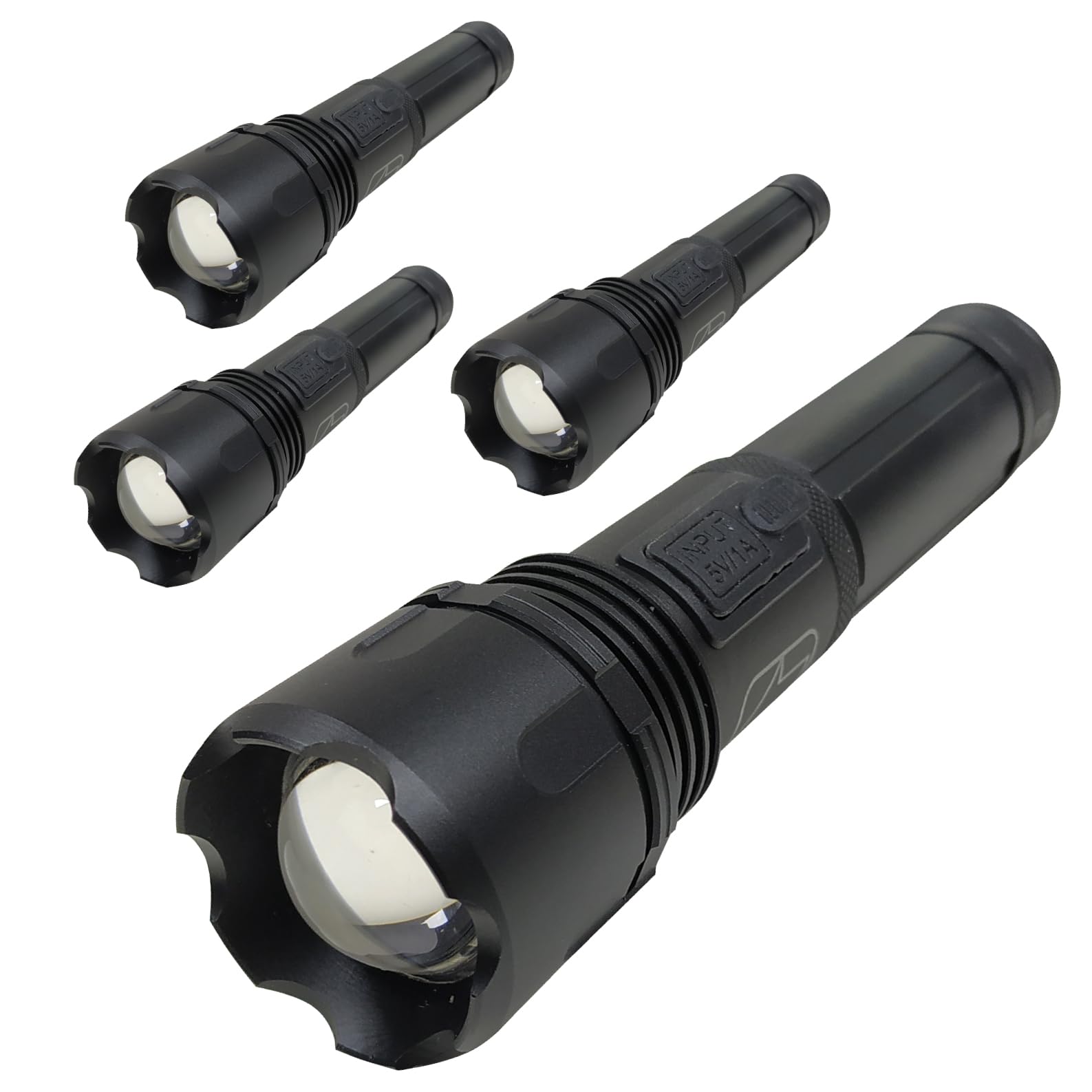 LED ATOMANT 4x Linterna LED Zoom USB Recargable con Bateria 5 Modos Luz | IPX4, Larga duracion, Alta potencia