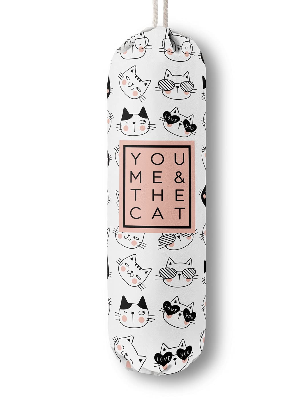 Funny You Me & The Cat, Grocery Bags Holder Organizer For Shopping Bags, Wall Mount Plastic Bags Storage Container Dispensers, Gift For The Preferred