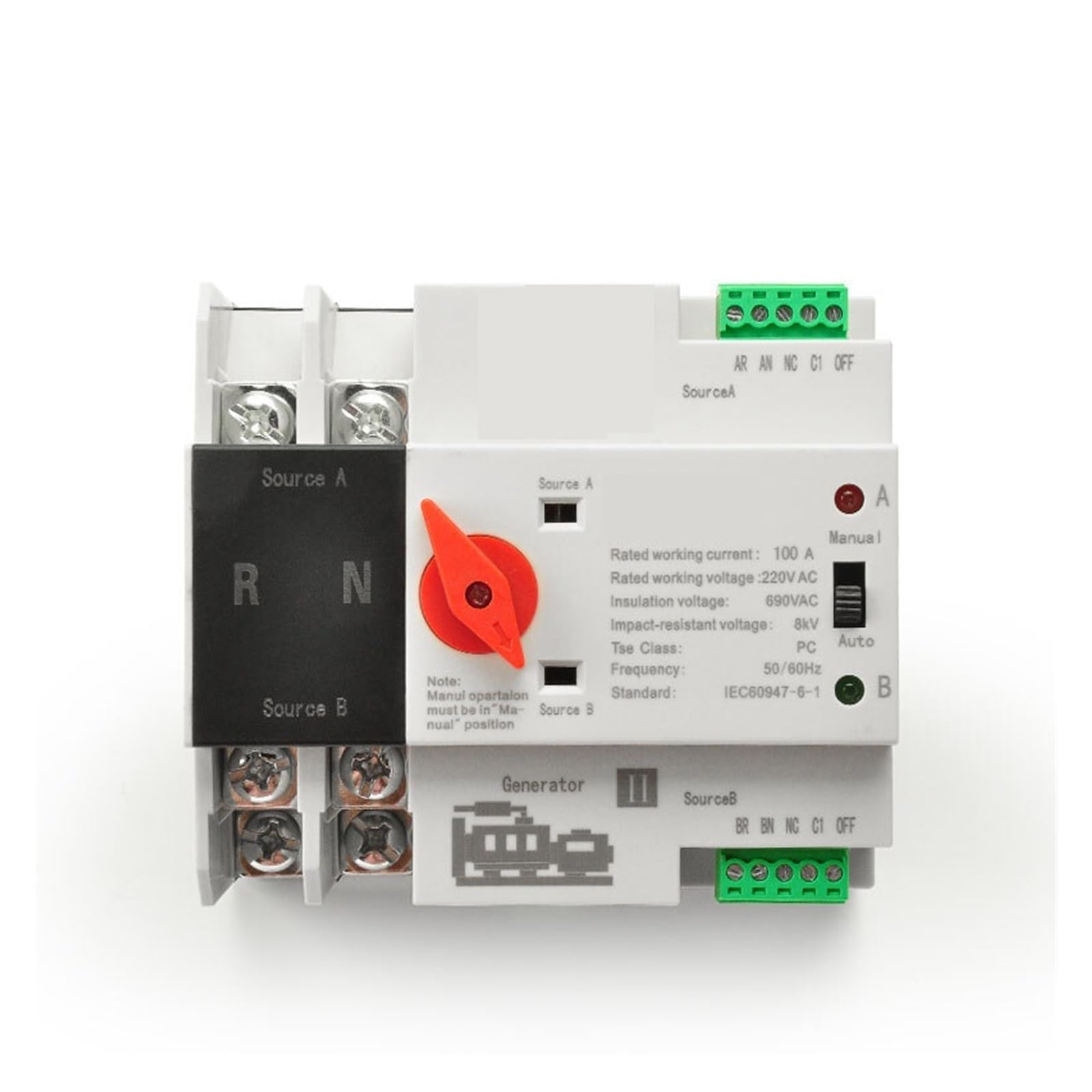 Commutateur de transfert automatique W2R ATS interrupteur inverseur 220V