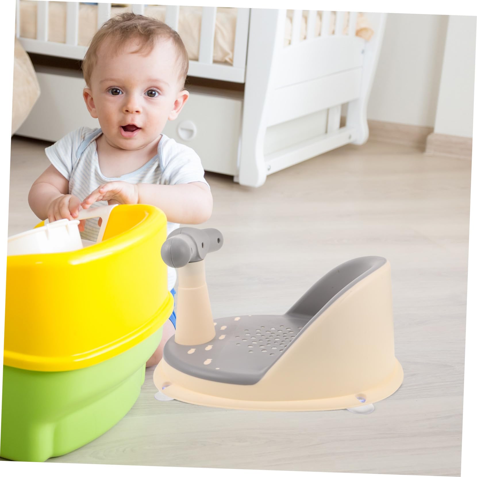 Hohopeti Asiento de Baño para Niña Antideslizante Silla Elevada para Recién Nacido y Soporte Ajustable para Baño Seguro y Cómodo Portátil y Fácil de Limpiar