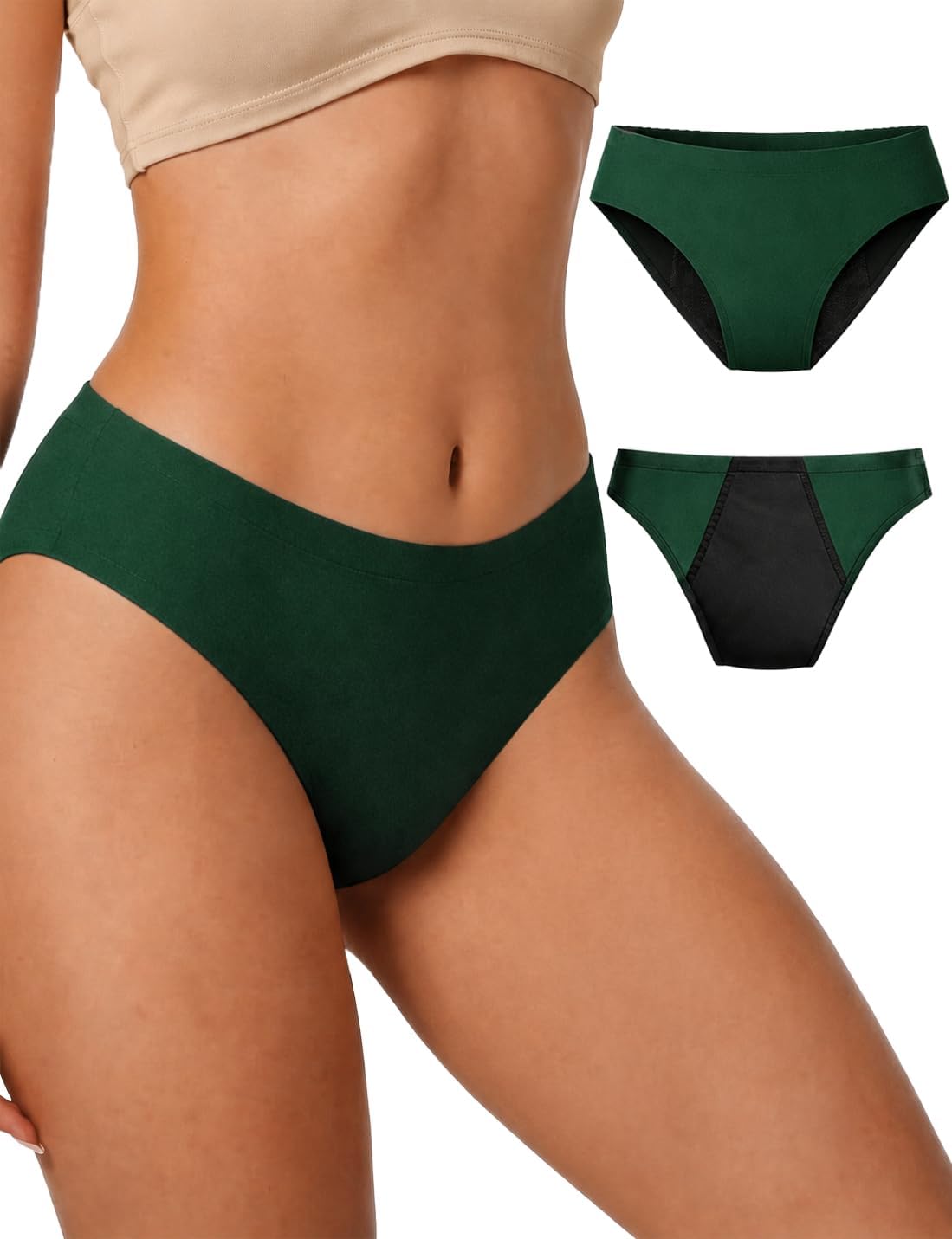 Period Underwear for Women Heavy Flow Leakproof Absorbent Postpartum Briefs Hipster Menstrual Panties for Teens