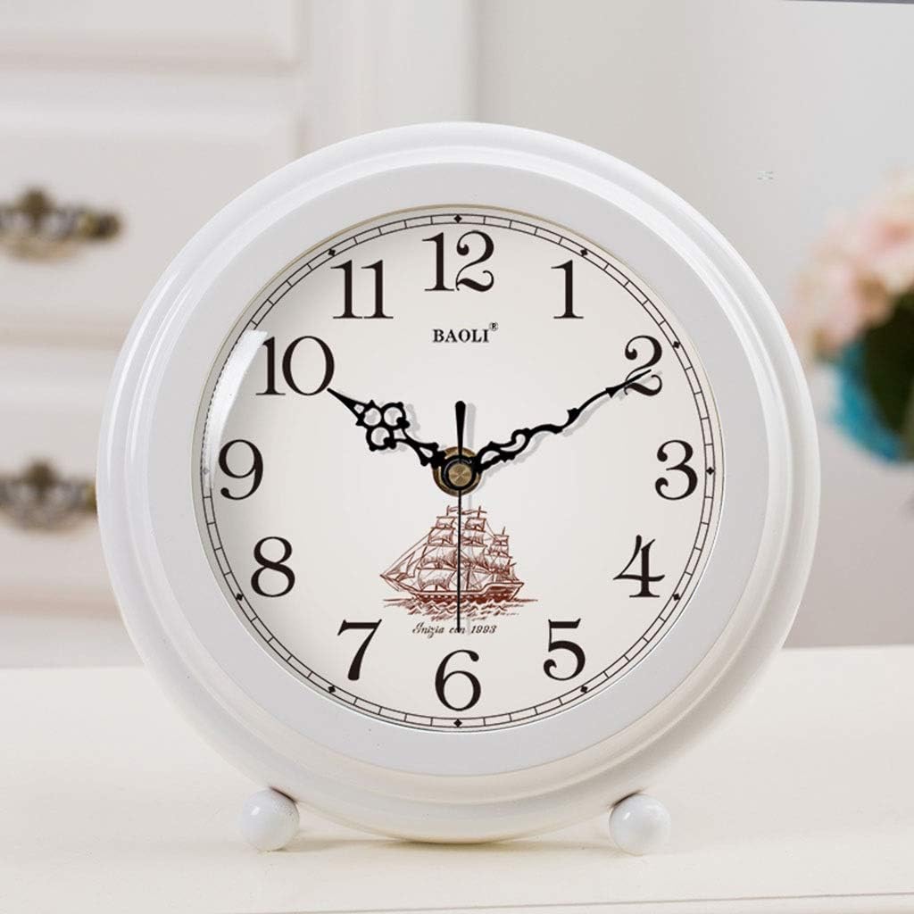 Retro Desk Clock Retro Table Clock/Deskclock -European Solid Wood Clock Simple Living Room Silent Table Clock Modern Bedroom Creative Pendulum Clock Table Clock