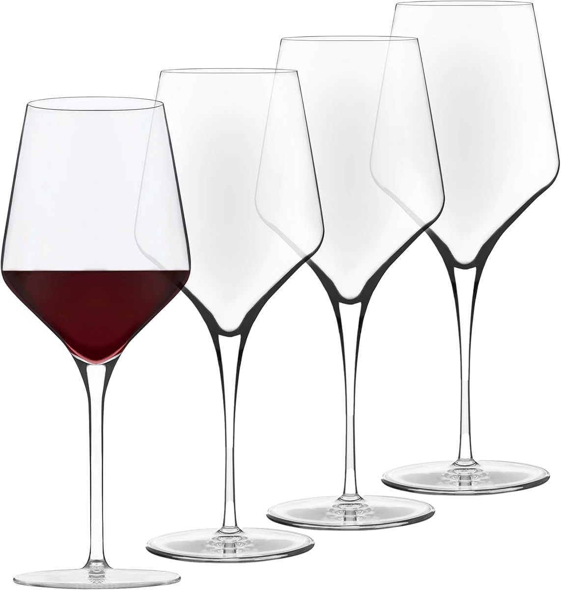 Libbey Signature All Purpose Wine Glasses, Stemmed, Modern White and Red Wine Glass Set of 4, Elegant Glassware Sets for Weddings, Birthdays