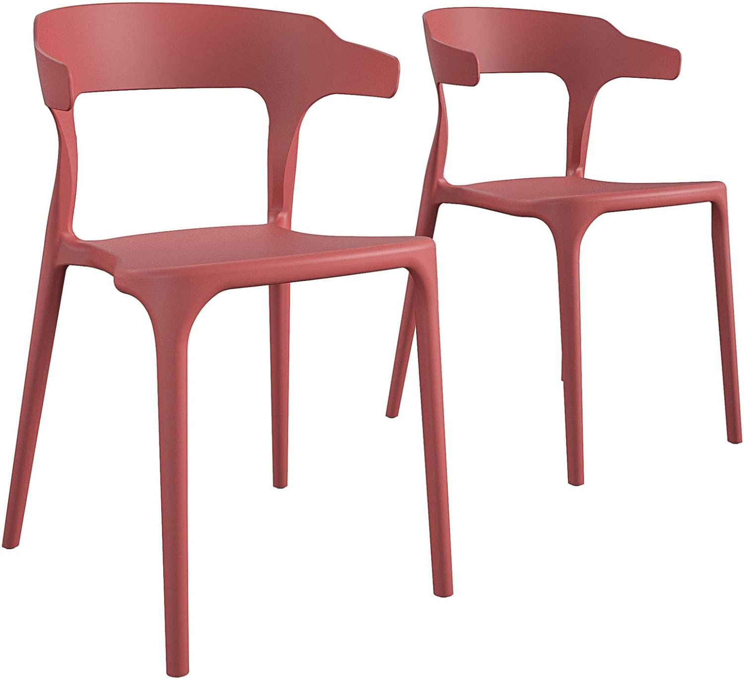 Novogratz Poolside Collection, Felix Stacking Dining Chairs, Indoor/Outdoor, 2-Pack, Persimmon : Everything Else
