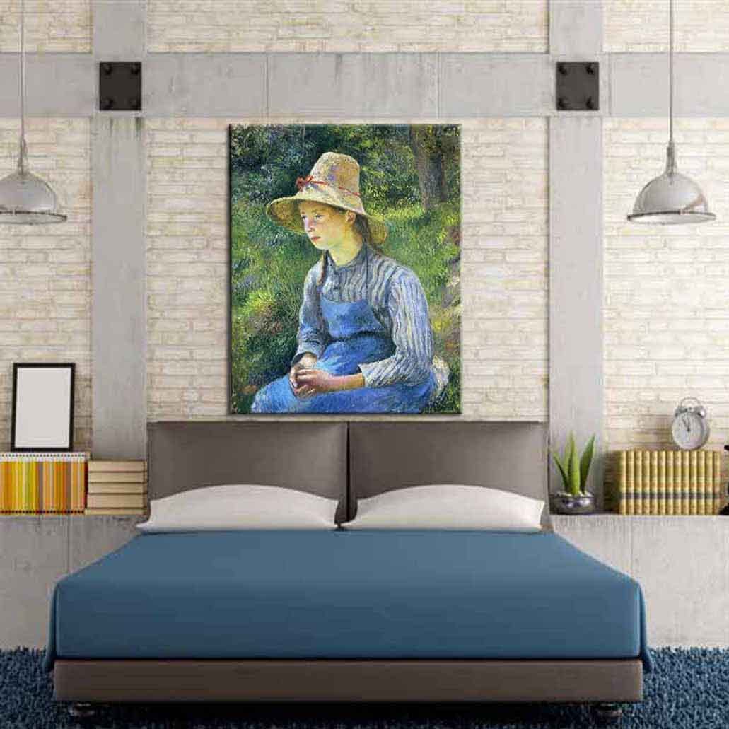 Amazon｜Camille Pissarro《 Peasant Girl 》 アートフレーム ウォール
