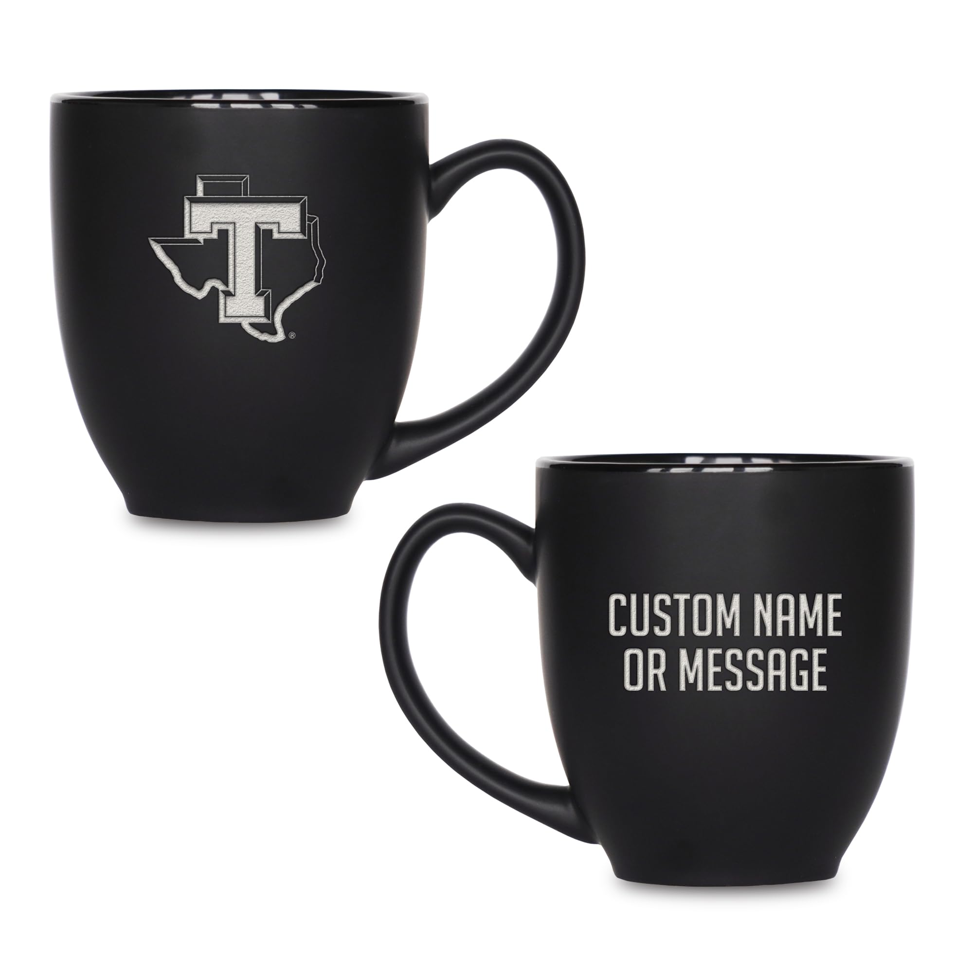 Rico Industries NCAA Primary 15-Oz Personalized Matte Black Bistro Mug - for Hot or Cold Drinks