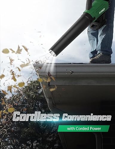 Miniatura 4 de KIMO - Soplador de hojas inalámbrico – Soplador a batería de 400 CFM para soplar hojas húmedas, escombros de nieve y polvo, soplador eléctrico de