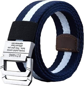 Flygo Mens Canvas Web Belt Double D-Ring Buckle 1.5 "Wide Leather Tip متعدد الألوان أحزمة حزام عسكرية تكتيكية
