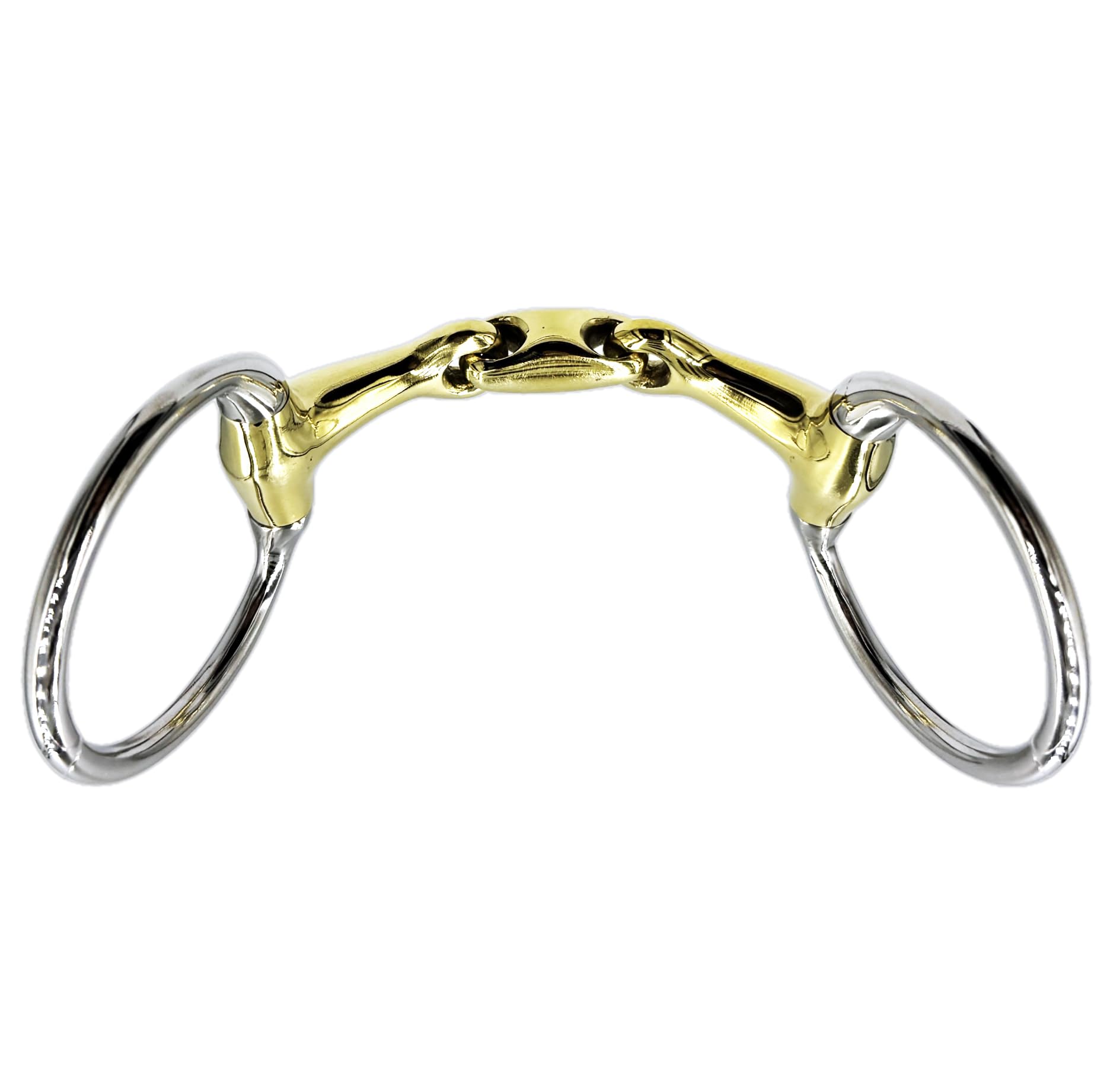 Olivenkopfgebiss Doppelt Gebrochen Kupfer Edelstahl Ringdurchmesser 70 mm Gebissstärke 14 mm