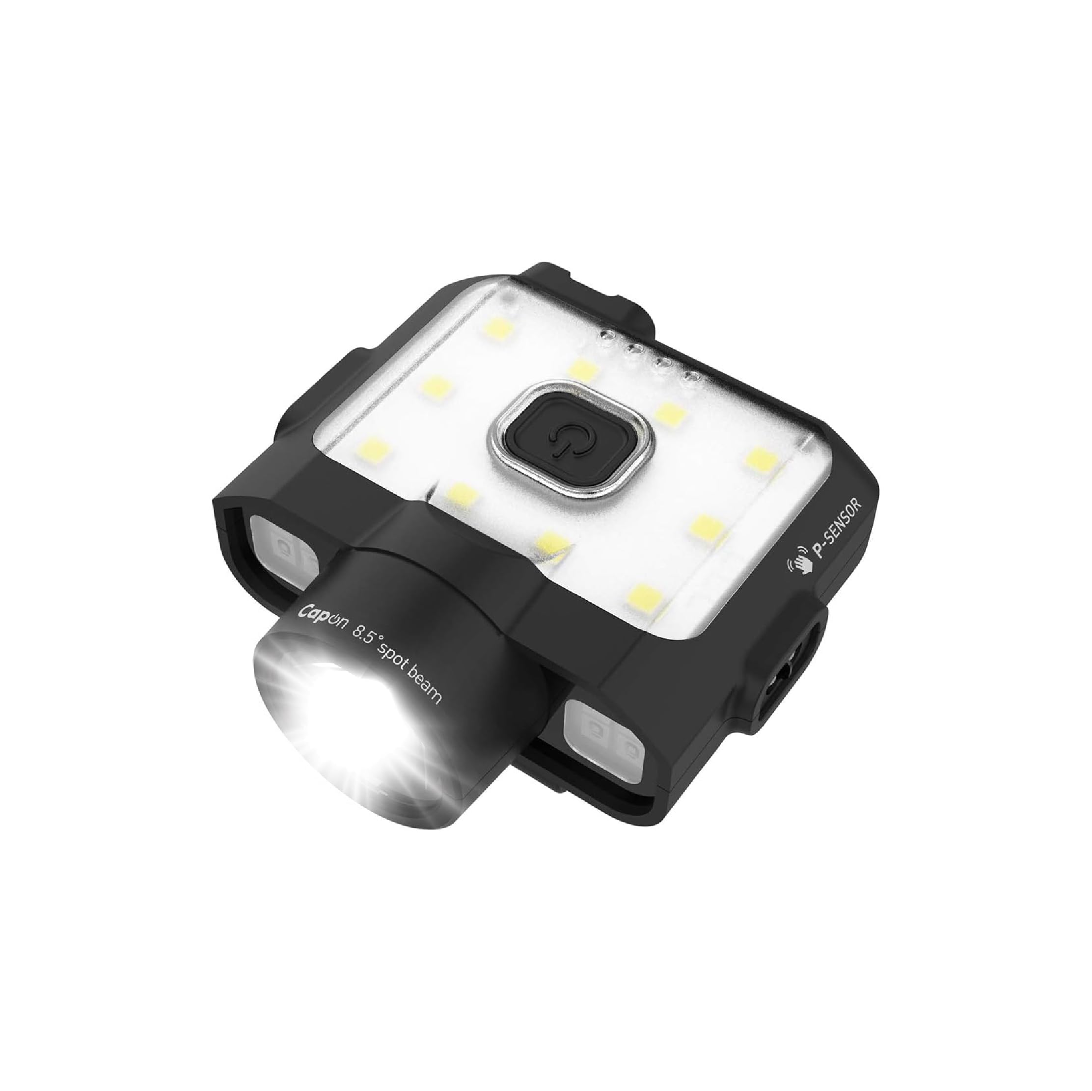 Claymore Capon 120D (Black) - Rechargeable Cap Light with Motion Sensor, Multi-Purpose Clip-On, Focus Mode for Enhanced Light Distance. 3 Lighting Modes, 380 Lumens, Dust and Waterproof.