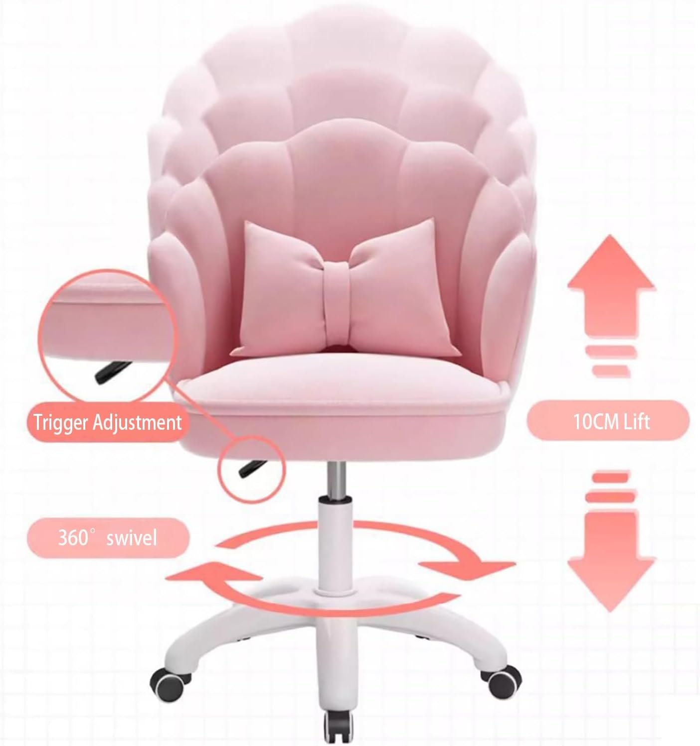 Generic Sofa Chair,Ergonomic Armrest Lumbar Support, Height Adjustable Chair, Executive Swivel Computer Padded Seat Cushion for Home/Office, Beige