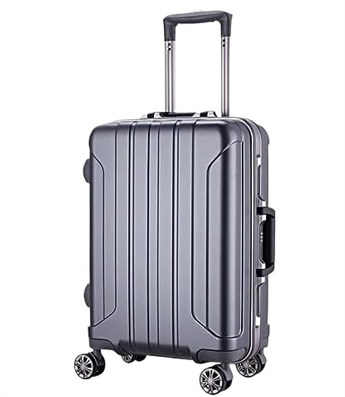 Maleta Equipaje Maleta con Ruedas De Aleación Aluminio Maletas Rayas Gruesas Duradera Portátil Equipaje de Mano(D,20inch)