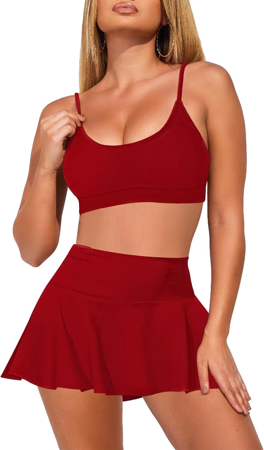 Pink Queen Women High Waisted Bikini Set Two Piece Swimsuit Swim Skirt Bathing Suit 2026