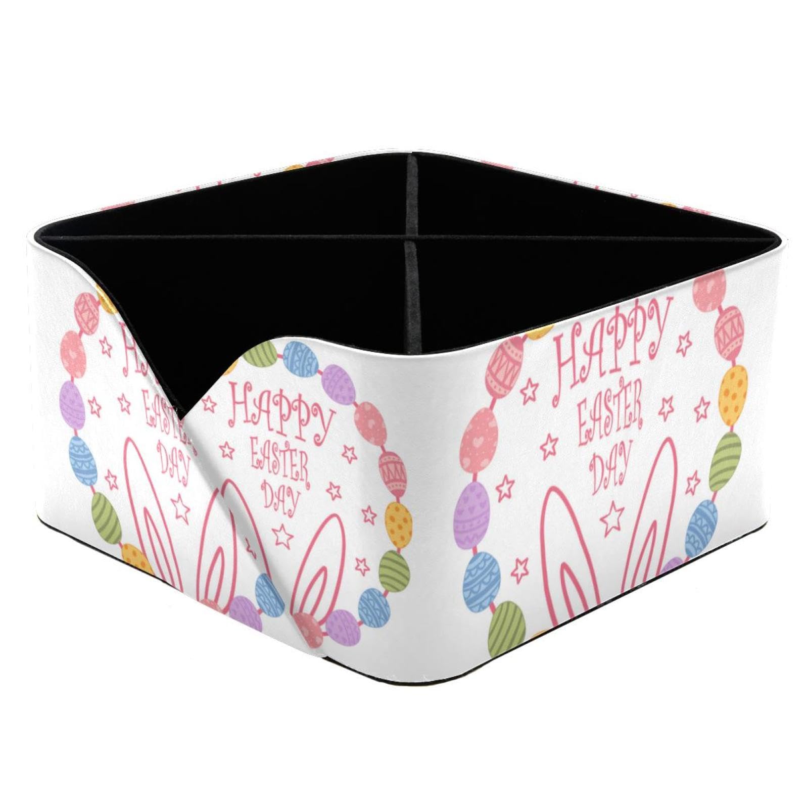 Porte-stylos rectangulaire Happy Easter pour bureau et cosmétiques